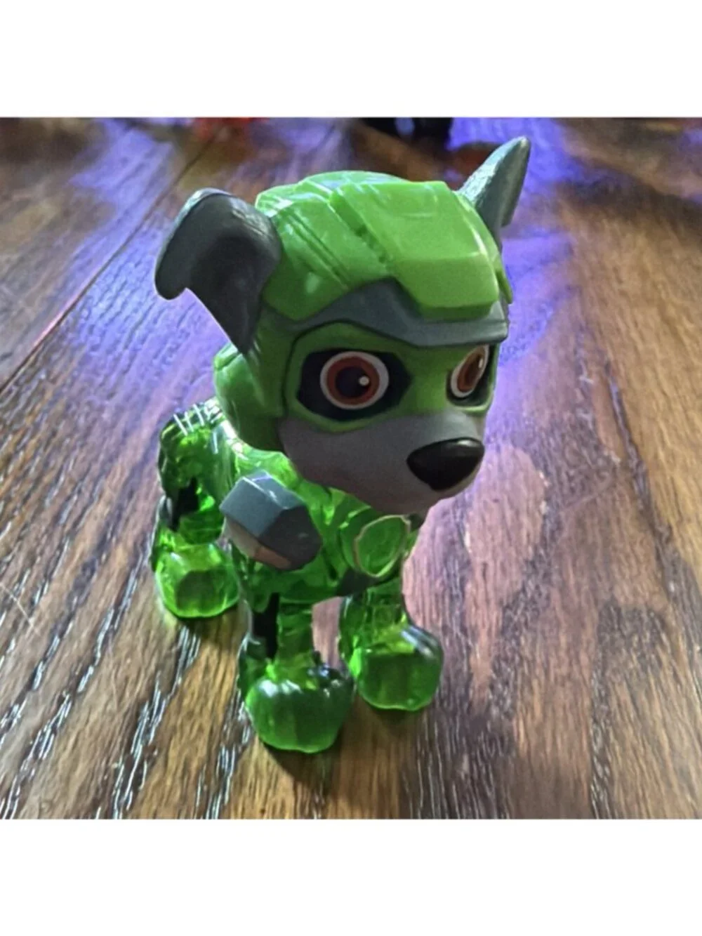 Paw Patrol Toy The Movie Mighty Pup Rocky 2.5in Green translucent